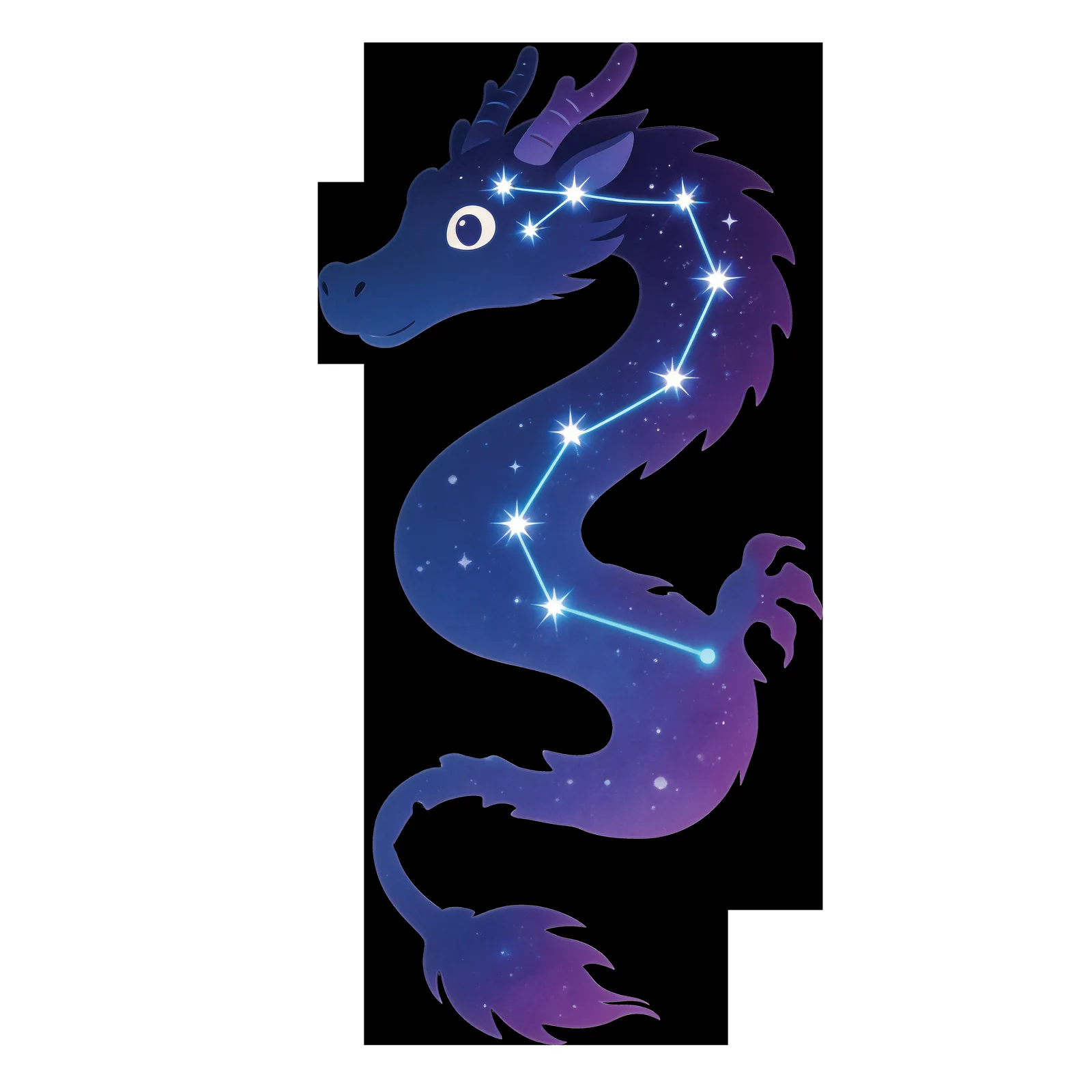 A star-filled dragon traced out among the constellations.