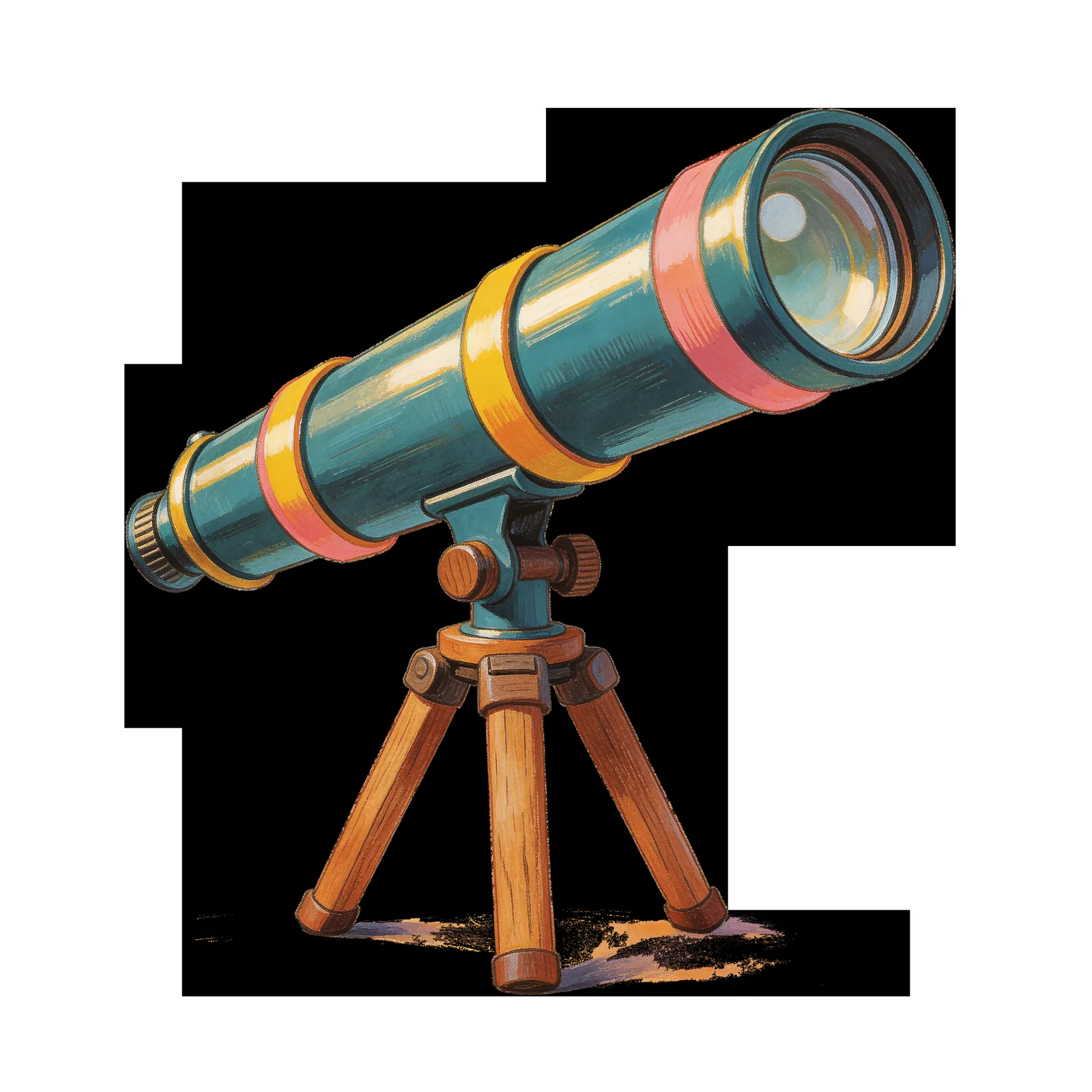 A shiny brass telescope, ready for a night of stargazing.