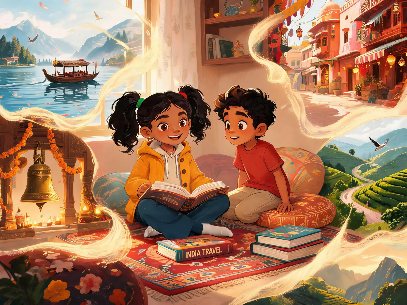 Mona and Mustafa read, and the stories swirl to life around them.
