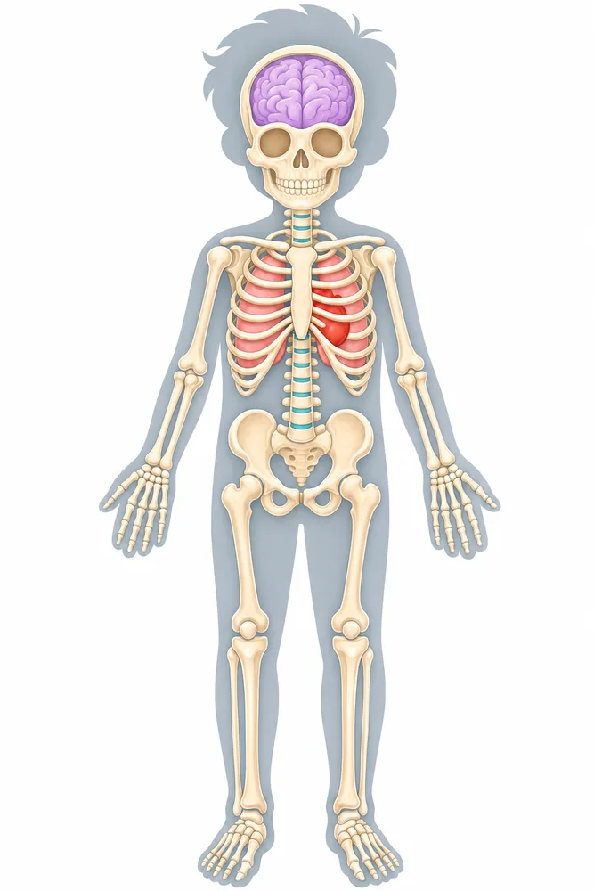 The delivered illustration: the skull has correct eye sockets and teeth.