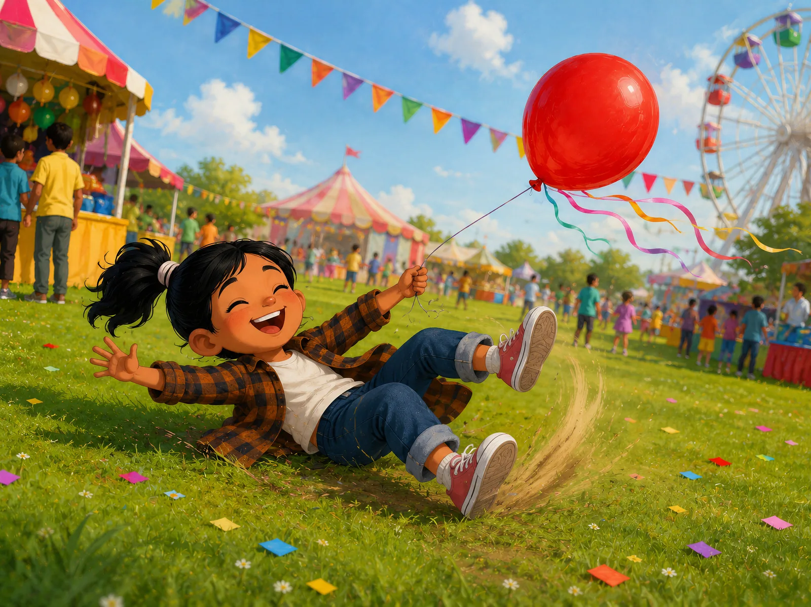 A joyful tumble on the grass — curiosity and wonder are where science begins.