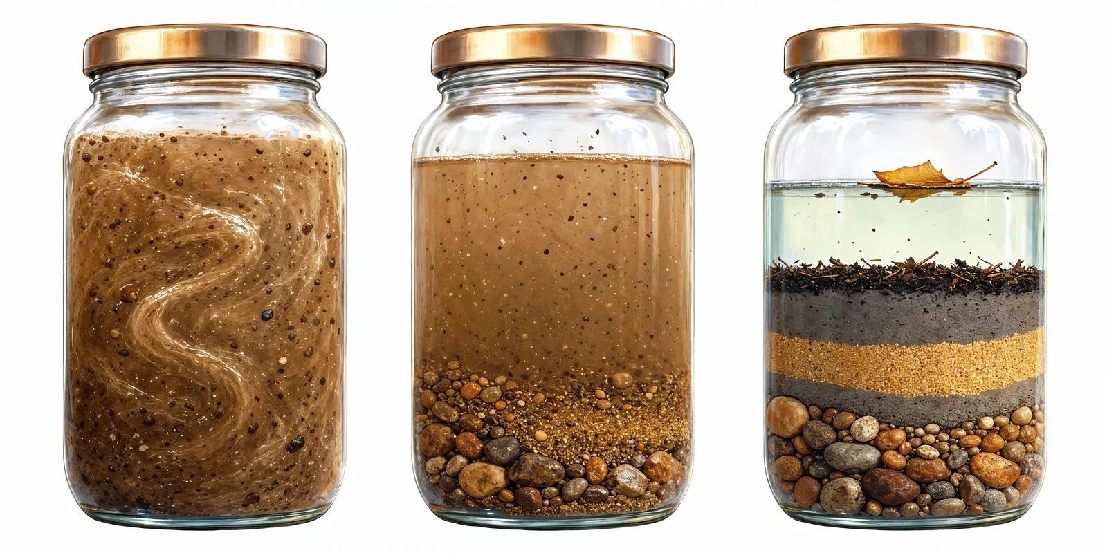 A jar test reveals the layers that make up soil.