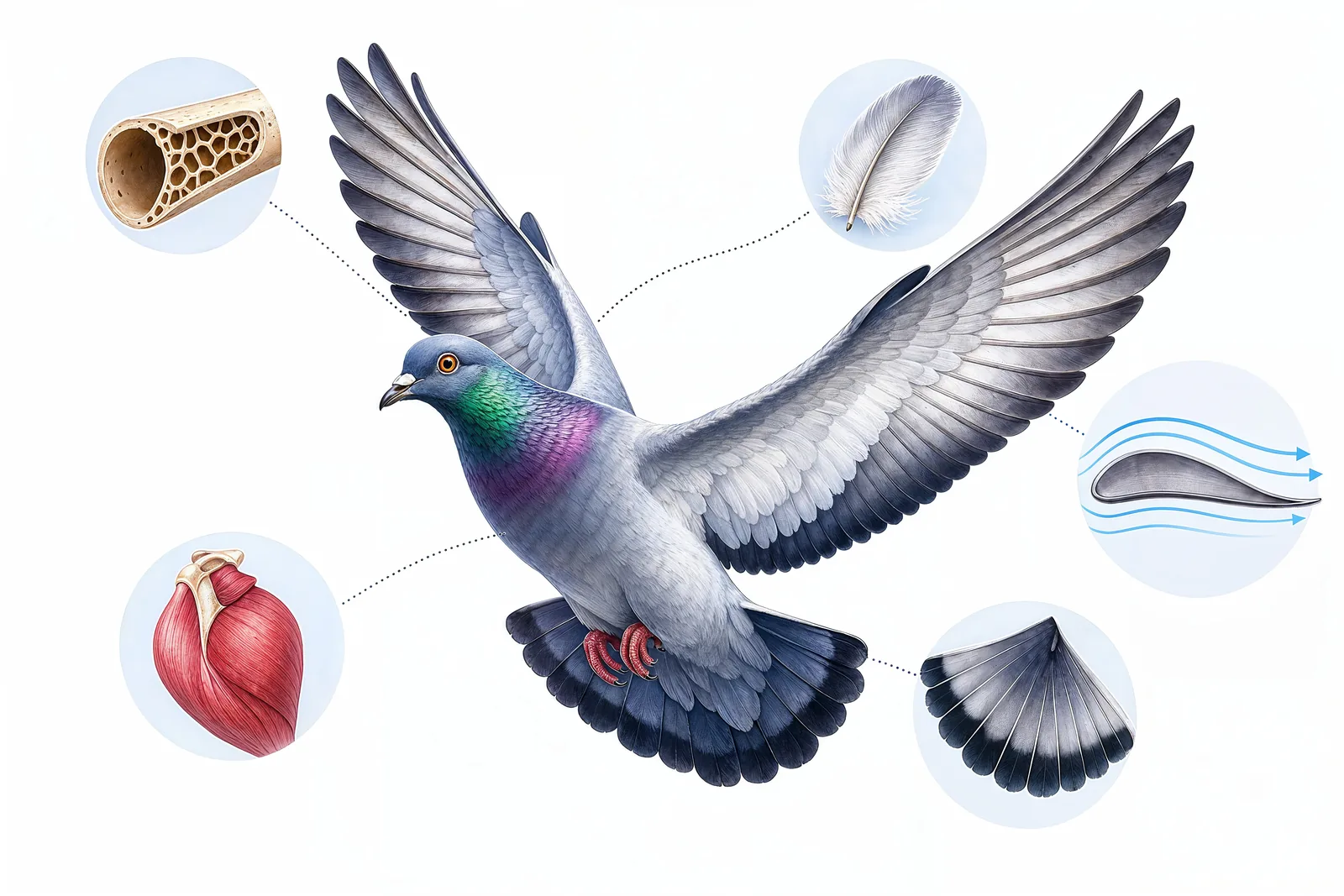 The features that let a bird take to the air.