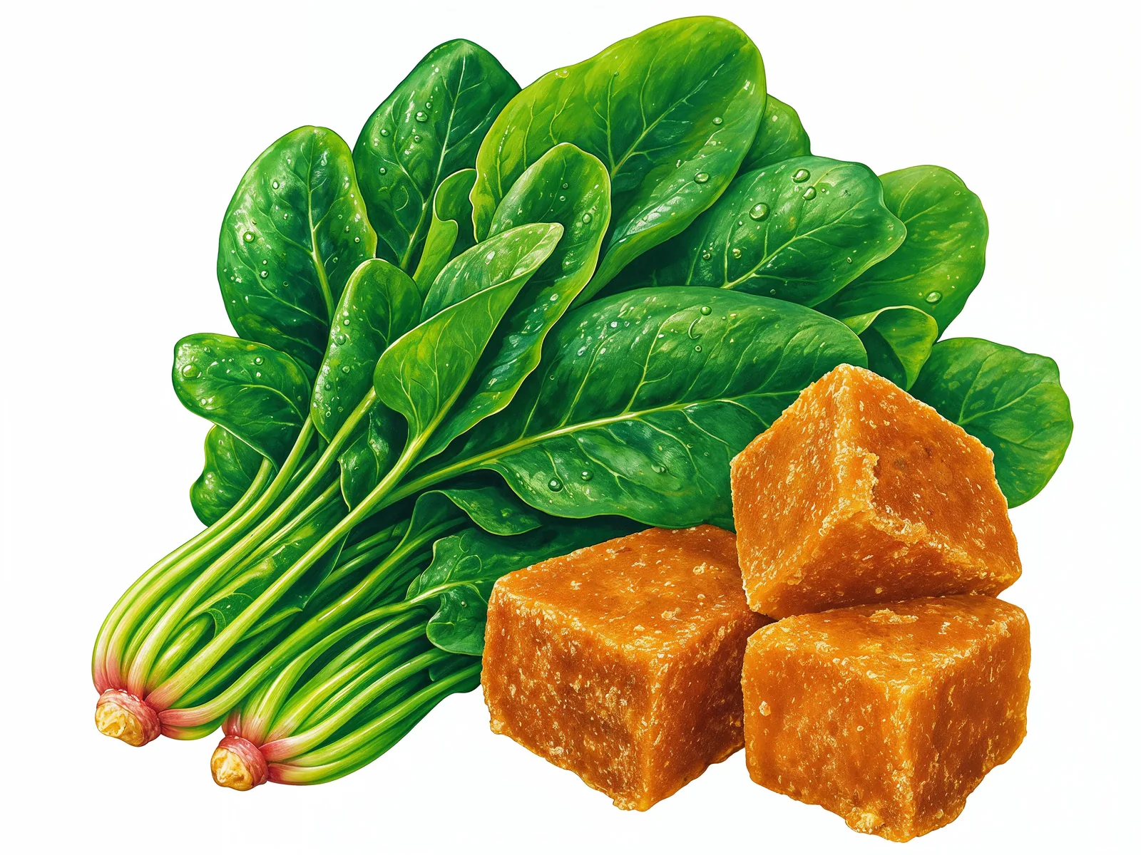 Iron-rich foods like spinach and jaggery keep our blood healthy.
