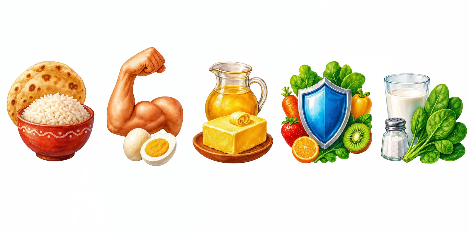 The main nutrients our body needs to stay strong.