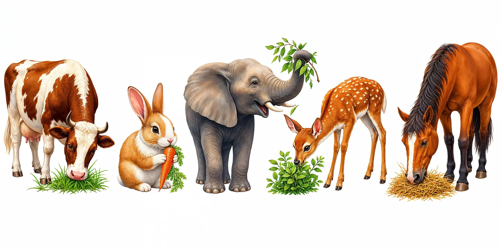 Herbivores — animals that eat only plants.