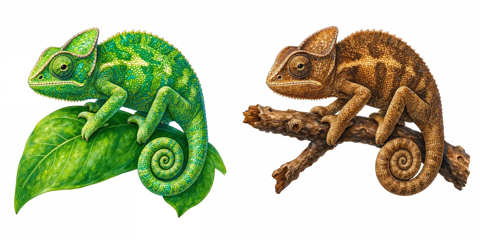 A chameleon blends in — camouflage as a survival trick.