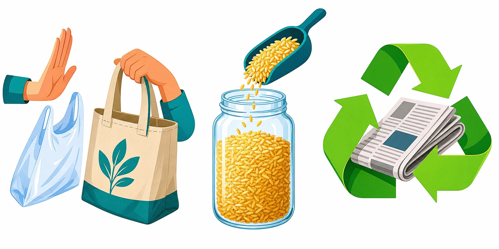 The three Rs — reduce, reuse and recycle — a simple way to help the planet.