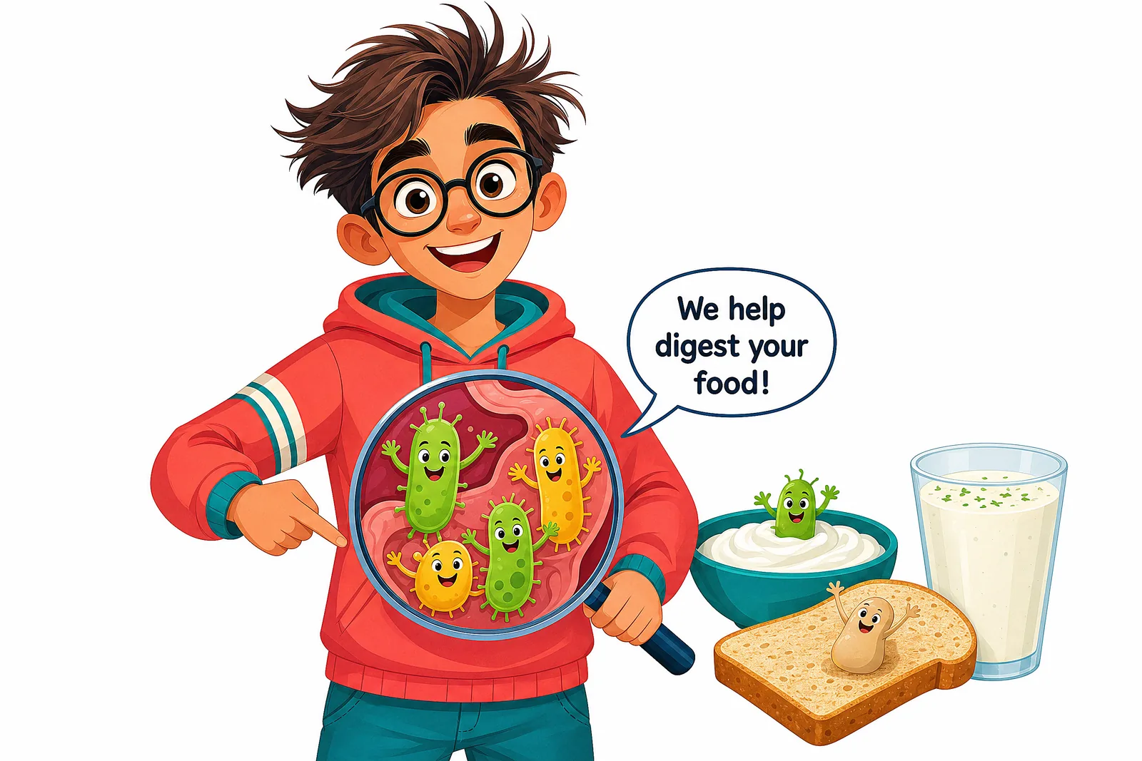 The friendly microbes in our gut that help break food down and keep us healthy.