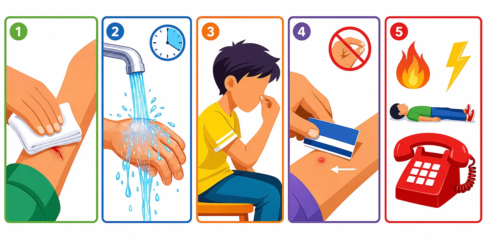 A step-by-step chart for handling common minor injuries safely.