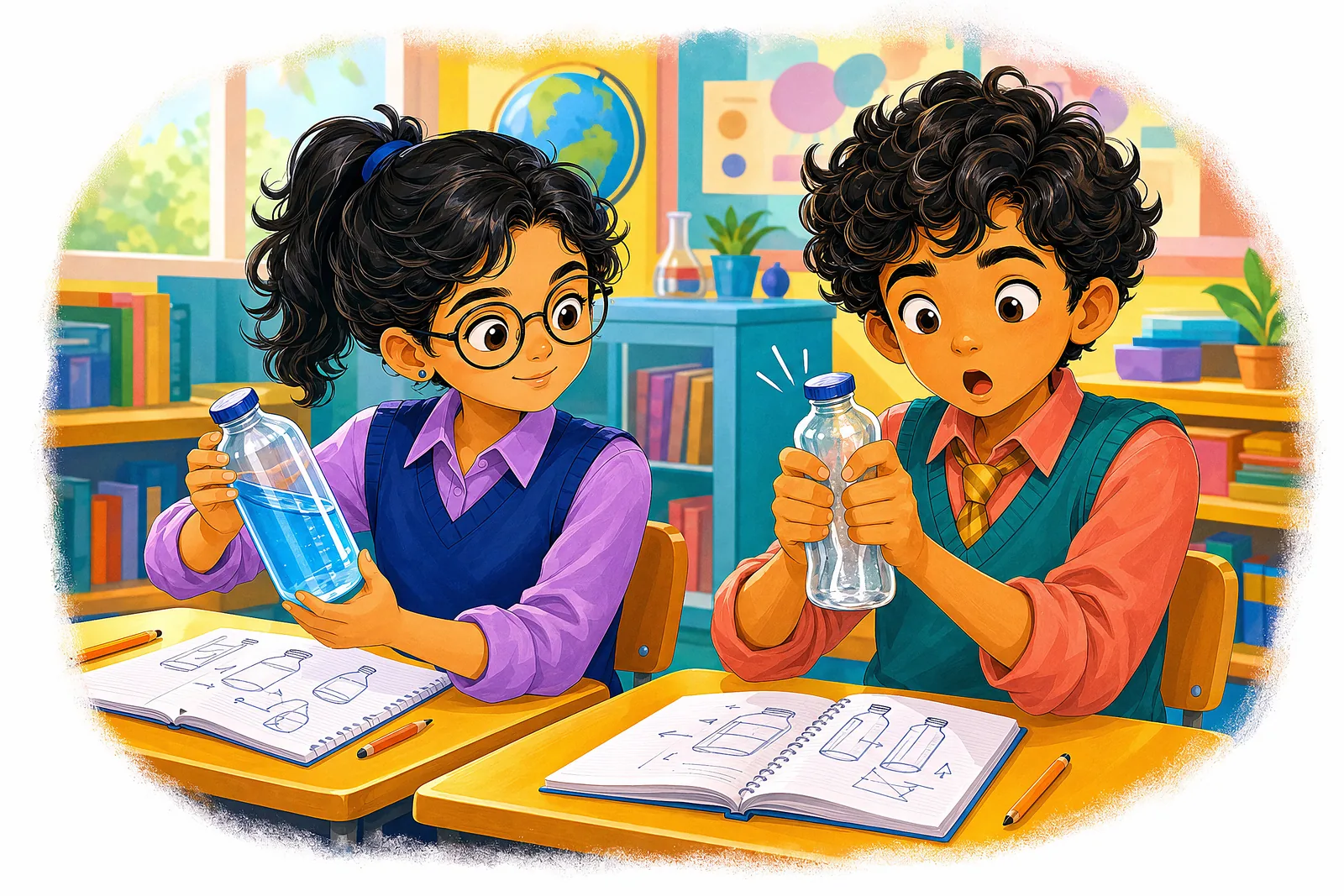 A classroom scene beginning the exploration of matter.