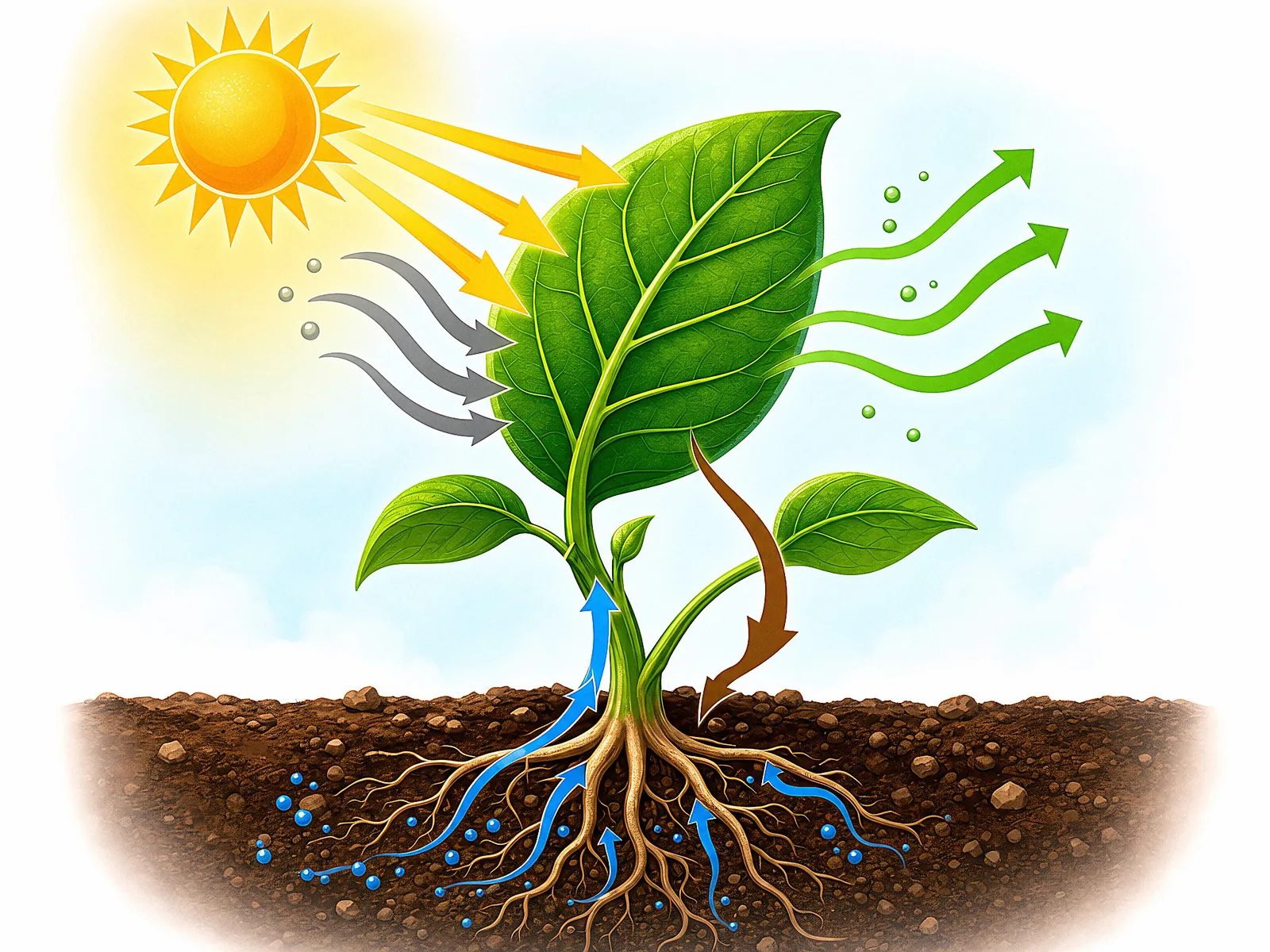 Photosynthesis explained — sunlight, water and air becoming food inside a leaf. A hero diagram of the chapter.