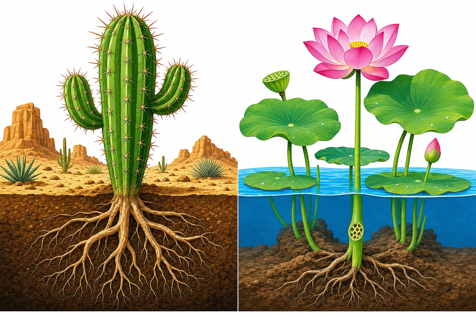 How plants adapt their shape to survive where they live.