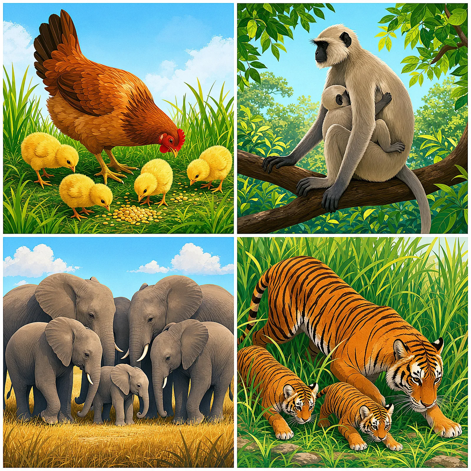 How animal parents care for and protect their young.