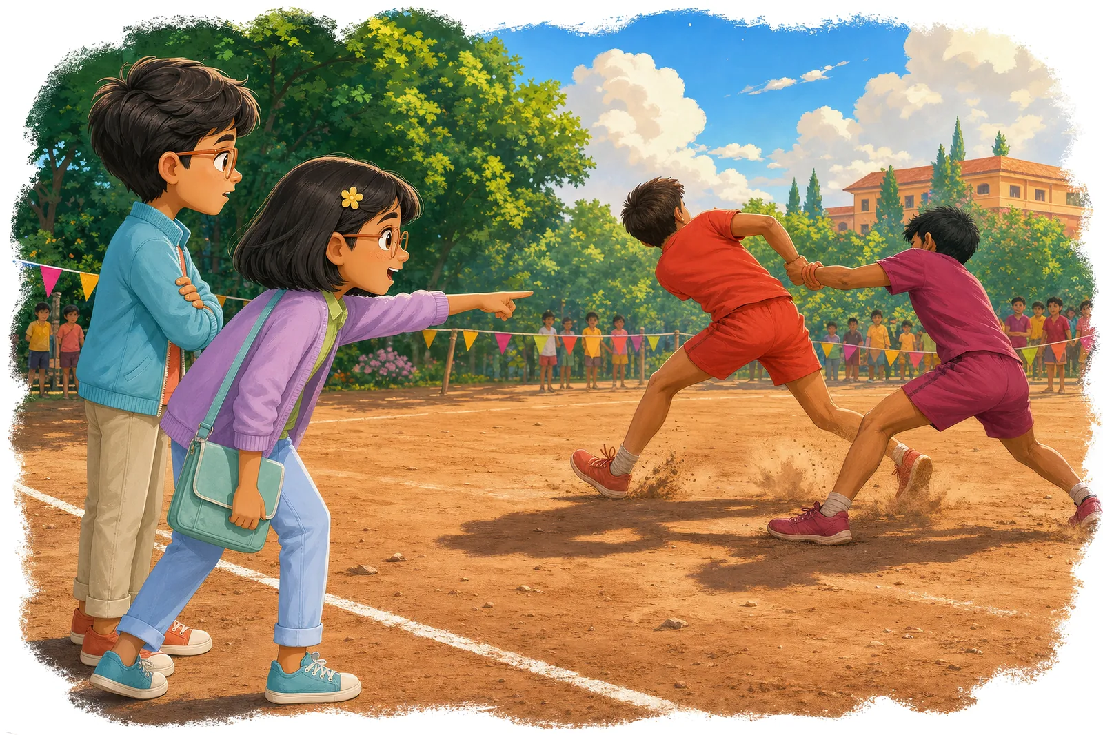 A kabaddi match — bones and muscles doing their job at full stretch.