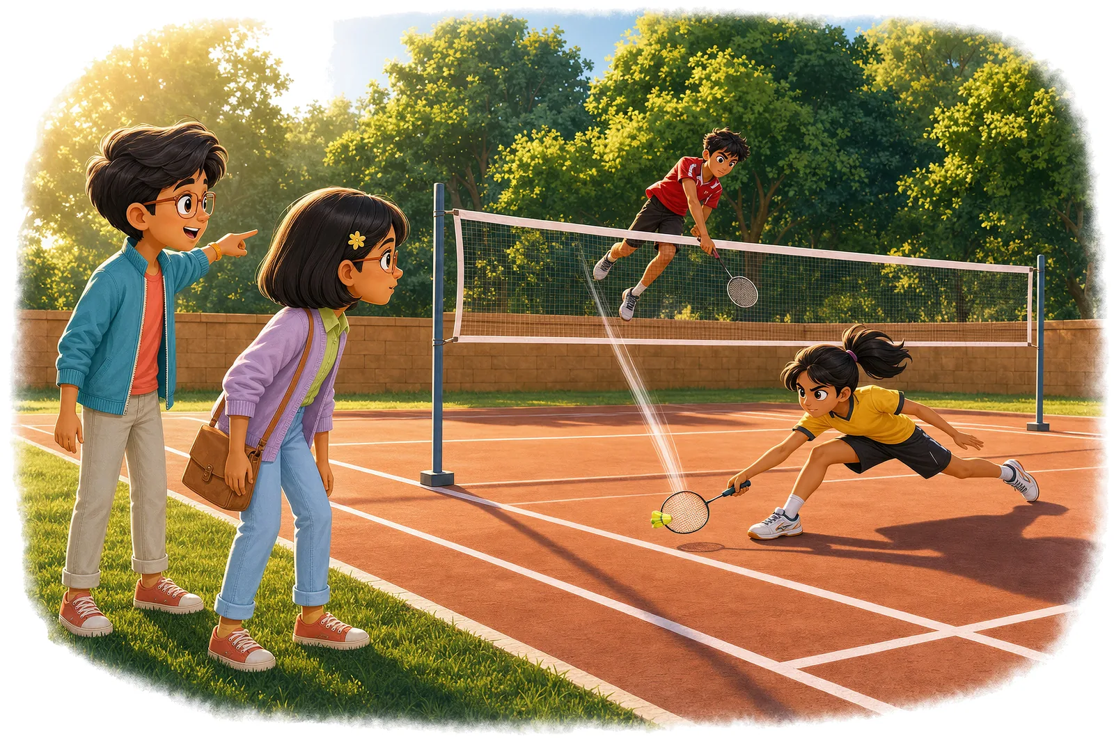A badminton rally — eyes, brain and muscles working in a split second.