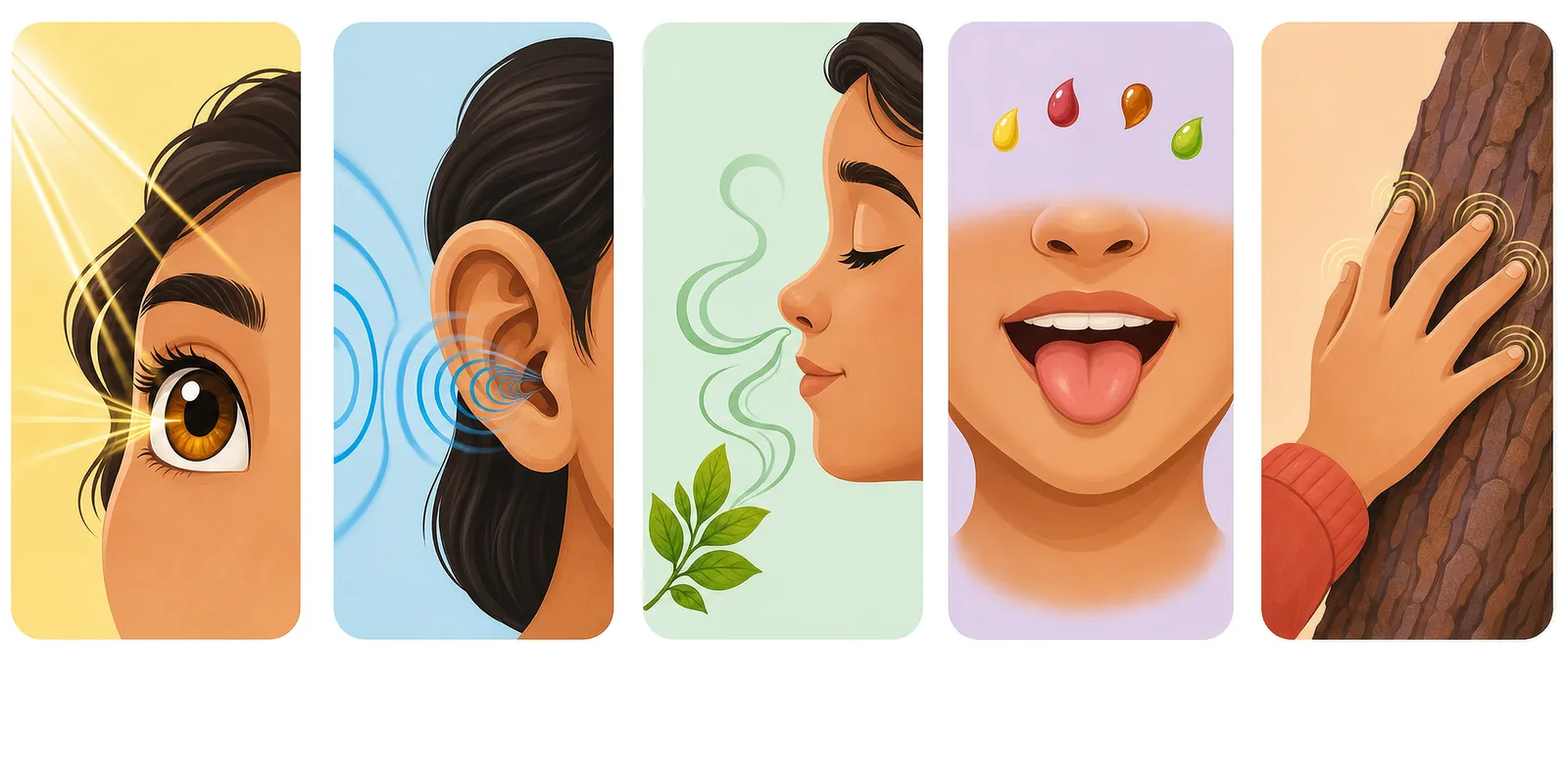 The five senses, each feeding the same messaging loop.